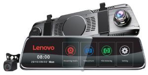 Oglinda cu DVR Lenovo ecran de 9.66" Camera fata si spate FHD 1080p unghi 170