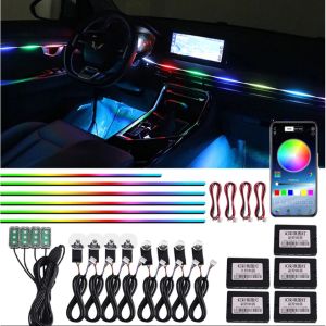 Kit Lumini Ambientale Symphony Wireless cu LED, Acrilice 18 in 1 - Portiere, Bord, Manere cu Banda Transparenta