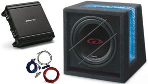 Pachet Bass Alpine Subwoofer SBG-1044BR + Amplificator MRV-M250 + Kit Cabluri Aiv