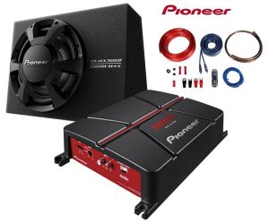 Pachet Auto Bass Pioneer Subwoofer TS-WX306B + Amplificator GM-A3702 + Kit Cabluri Autotek AWK20