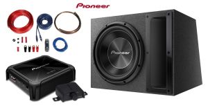 Pachet Auto Bass Pioneer Subwoofer TS-A300B + Amplificator GM-D8701 + Kit Cabluri Autotek AWK20