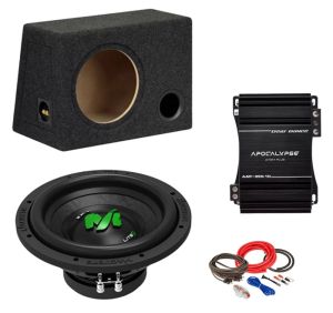 PACHET SUBWOOFER AUTO DEAF BONCE ML 10S 300W + APOCALYPSE AAP 350.1D ATOM + KIT DE CABLURI COMPLET