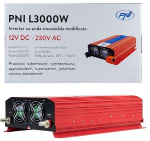 Invertor de tensiune PNI L3000W alimentare 12V iesire 230V