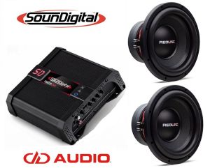 Pachet Bass Redline DD Audio 2 X Subwoofer RL-PSW10 D4 + Amplificator RL-LA600.1