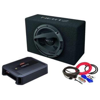 Pachet Subwoofer auto HERTZ DBX 30.3 + Amplificator Hertz Dieci Power 2.200 + Kit de cabluri complet