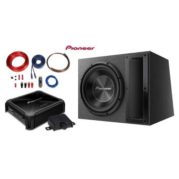 Pachet Auto Bass Pioneer Subwoofer TS-A300B + Amplificator GM-D8701 + Kit Cabluri Autotek AWK20