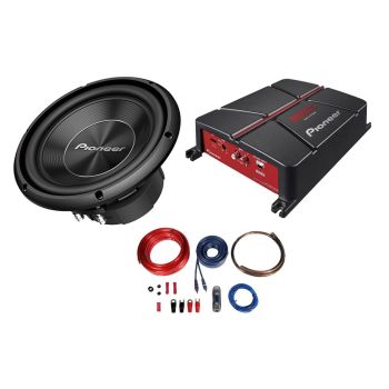 Pachet Auto Bass Pioneer Subwoofer TS-A250S4 + Amplificator GM-A3702 + Kit Alimentare Autotek AWK20