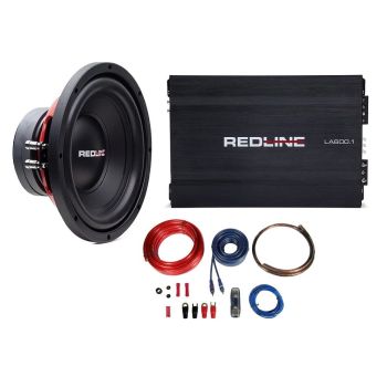 Pachet Bass Redline DD Audio Subwoofer RL-SW10 D4 + Amplificator RL-LA600.1 + Kit Cabluri Autotek AWK20