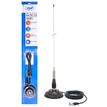 Antena CB PNI ML100, lungime 100 cm, 26-30MHz,250W, magnet 125mm inclus